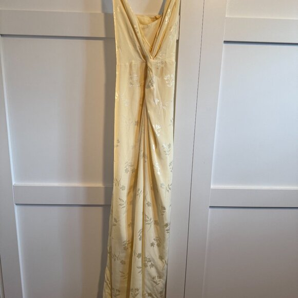 Monsoon Karlie Knot Front Jacquard Dress Yellow, size 6 - Picture 5 of 10